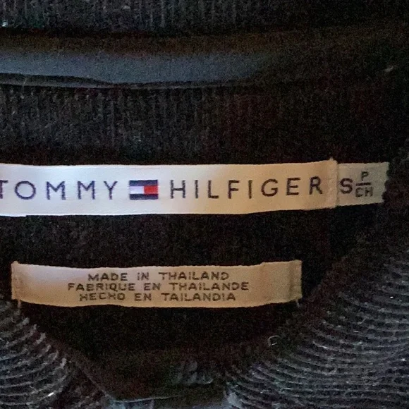 Tommy Hilfiger woven black quilted snap front shirt jacket w/cordu… - Picture 7 of 11